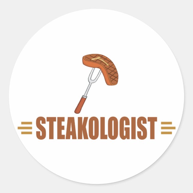 Funny Steak Runt Klistermärke (Framsida)