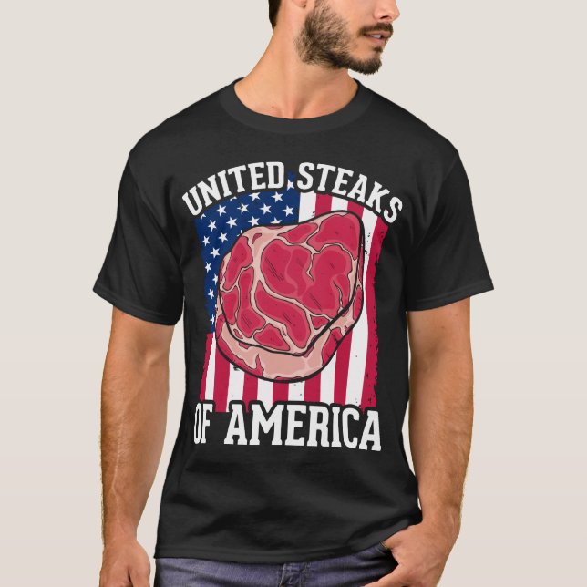 Funny Steaks Älskare American Kött Butcher Humor T Shirt (Framsida)
