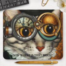 Funny Steampunk Glass Cat