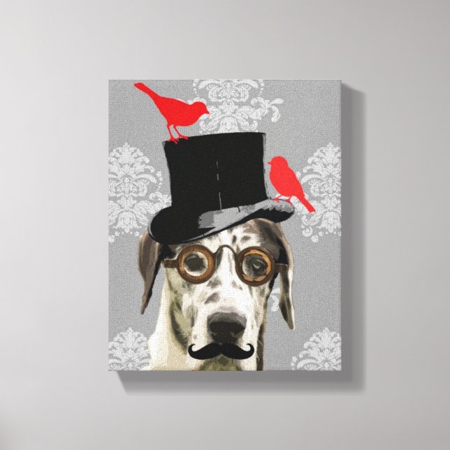 Funny steampunk hund canvastryck (Framsida)