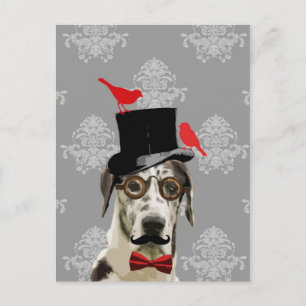Funny steampunk hund vykort