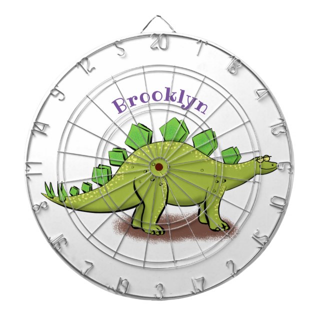 Funny stegosaurus dinosaur-tecknad darttavla (Framsidan)