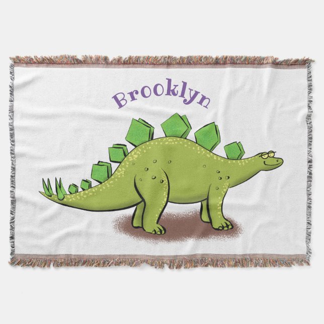 Funny stegosaurus dinosaur-tecknad filt (Framsidan)