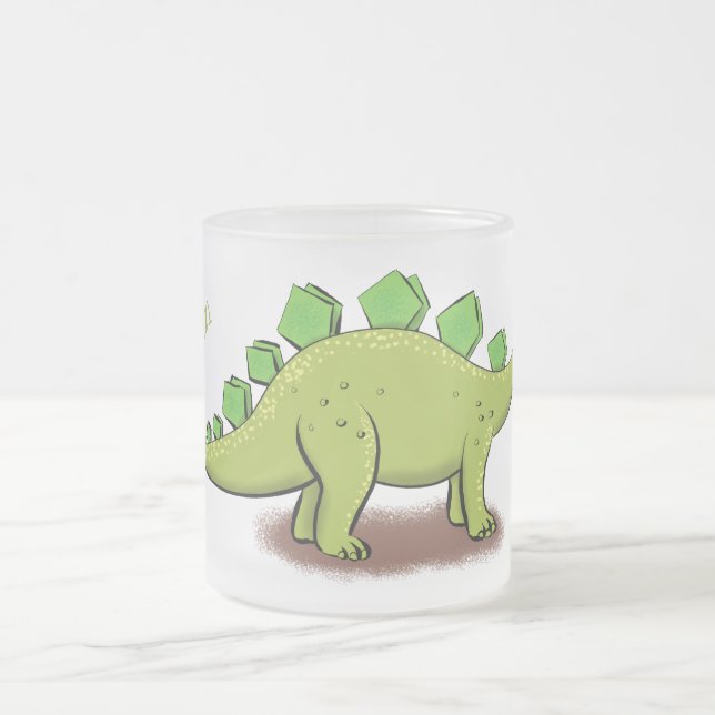 Funny stegosaurus dinosaur-tecknad frostad glasmugg (Center)