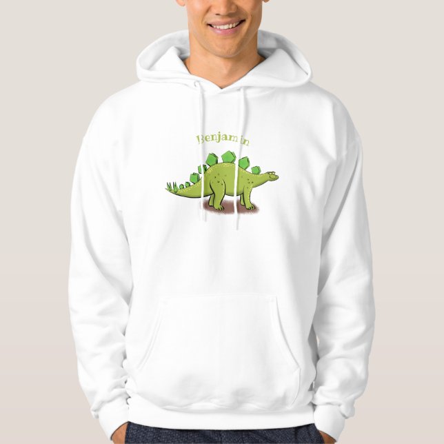Funny stegosaurus dinosaur-tecknad hoodie (Framsida)