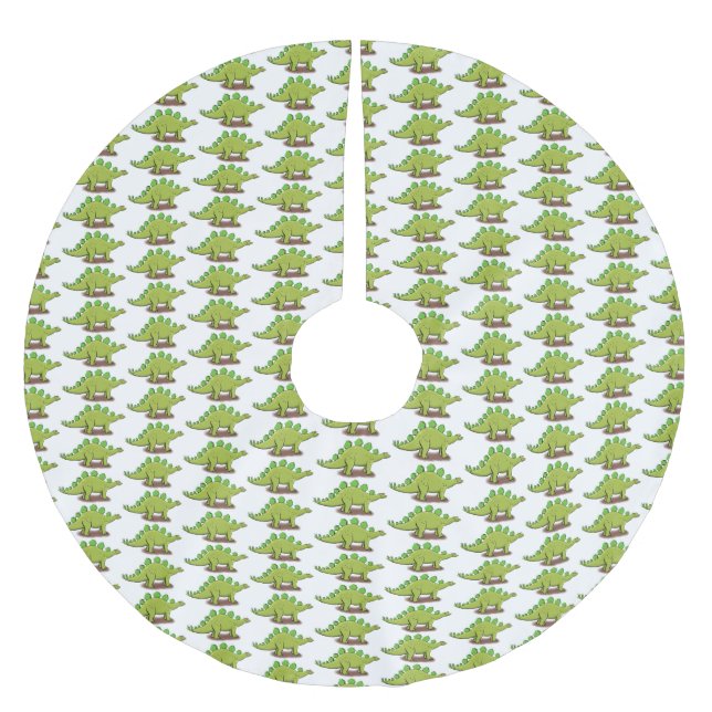 Funny stegosaurus dinosaur-tecknad julgransmatta borstad polyester (Framsidan)