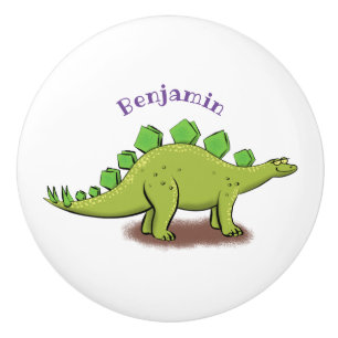 Funny stegosaurus dinosaur-tecknad knopp