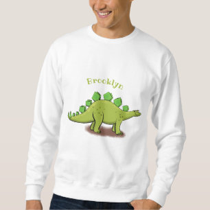 Funny stegosaurus dinosaur-tecknad lång ärmad tröja