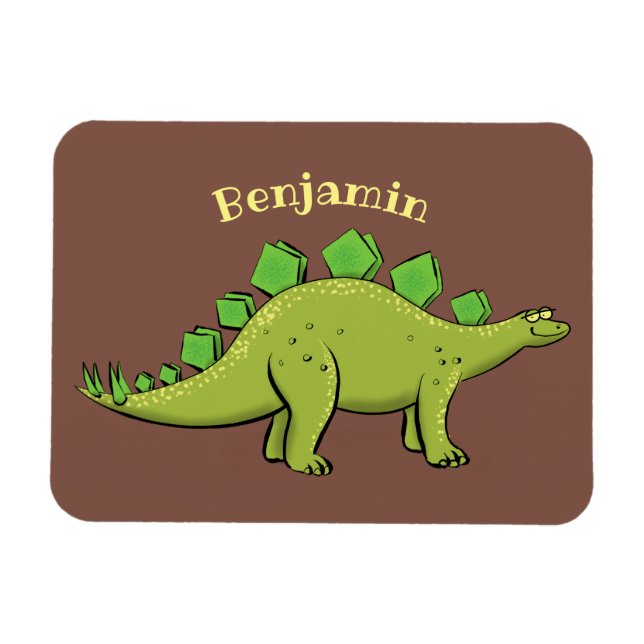 Funny stegosaurus dinosaur-tecknad magnet (Horisontell)