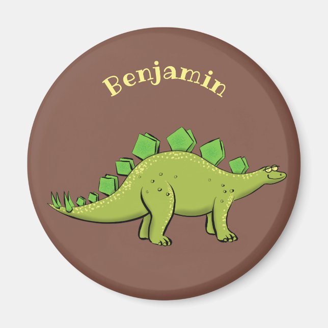 Funny stegosaurus dinosaur-tecknad magnet (Framsidan)