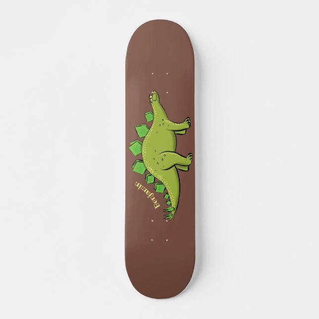 Funny stegosaurus dinosaur-tecknad mini skateboard bräda 18,5 cm (Framsida)