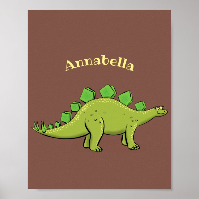 Funny stegosaurus dinosaur-tecknad poster (Framsidan)