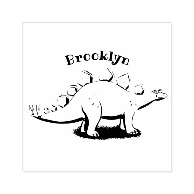 Funny stegosaurus dinosaur-tecknad stämpel (Tryck)
