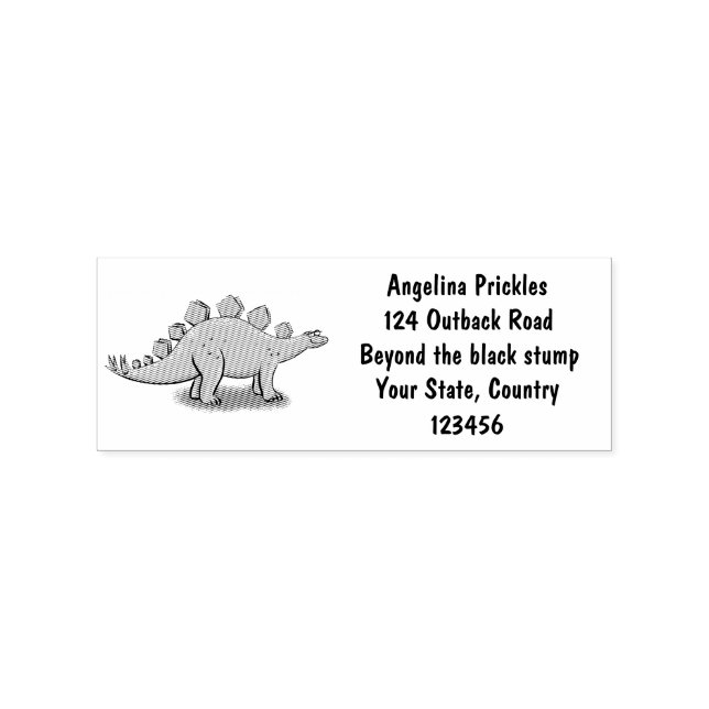 Funny stegosaurus dinosaur-tecknad stämpel (Tryck)