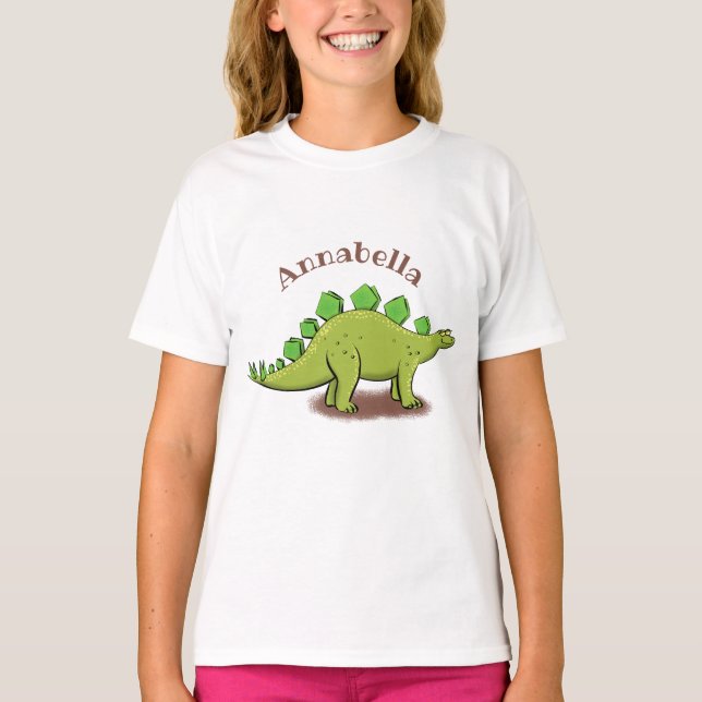 Funny stegosaurus dinosaur-tecknad t shirt (Framsida)