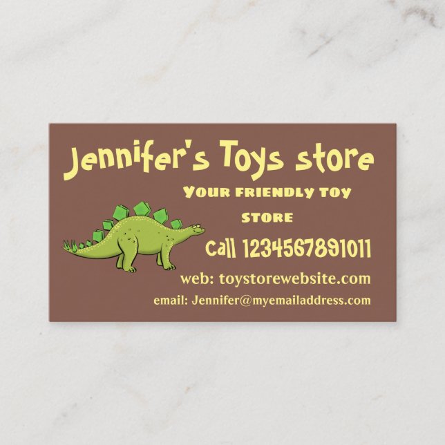 Funny stegosaurus dinosaur-tecknad visitkort (Framsida)