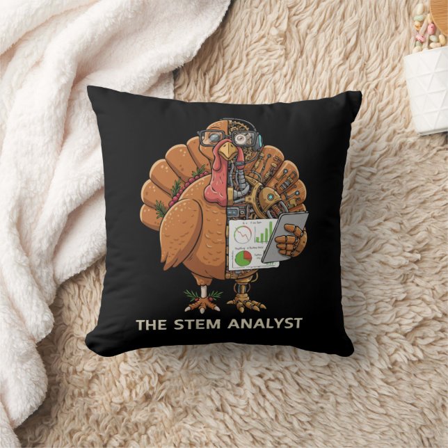  Funny STEM Analyst Robot Turkey Thanksgiving Gift Kudde (Filt)