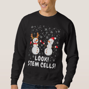 Funny Stem Cell Snögubbe jul Science Lång Ärmad Tröja
