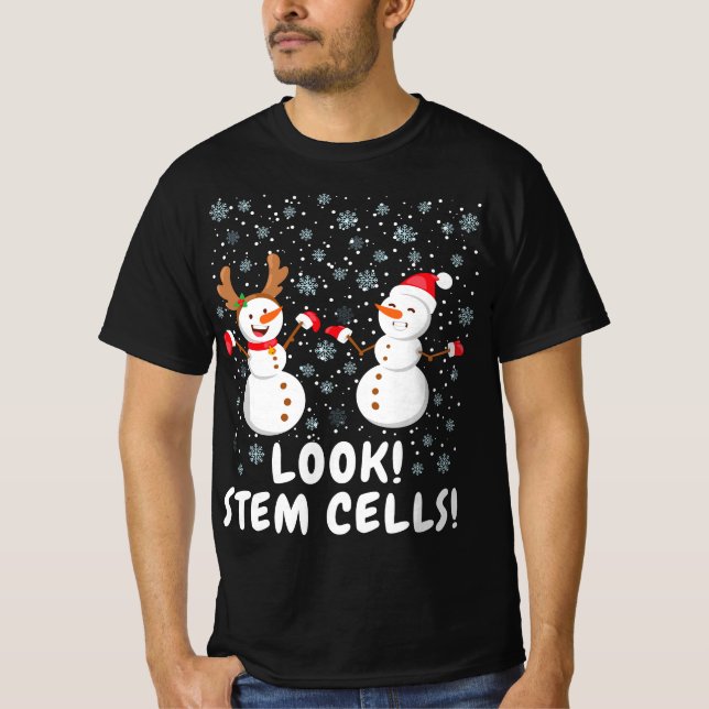Funny Stem Cell Snowman Christmas Science Gift  T Shirt (Framsida)