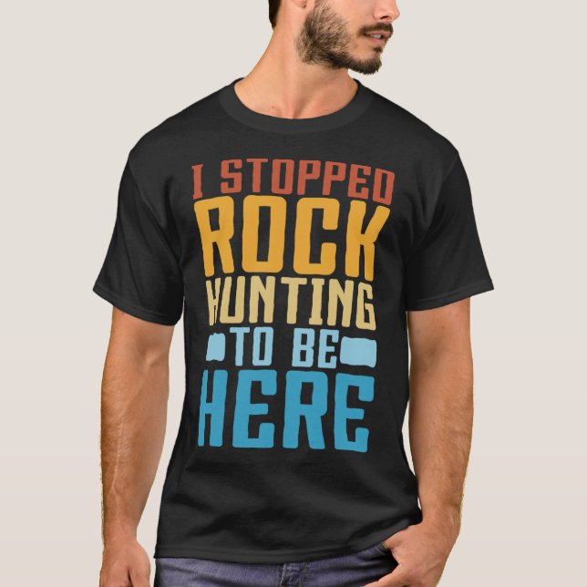 Funny Sten Collating I stoppade Sten Jakt på Geolo T Shirt (Framsida)