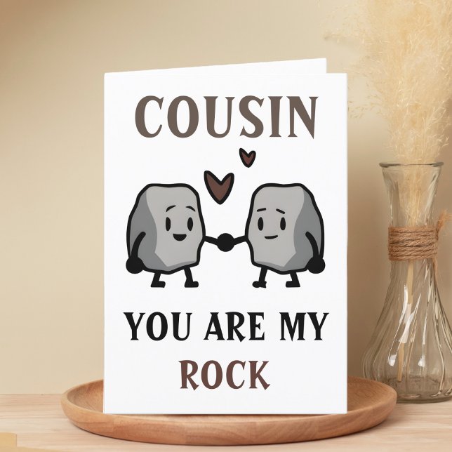 Funny Sten Pun Joke Humor Cousin Grattis på födels Tack Kort (funny you are my rock birthday card for cousin)