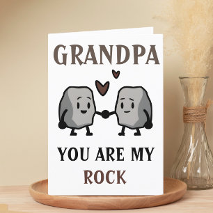 Funny Sten Pun Joke Humor Cute Grandpa Fars dag Tack Kort