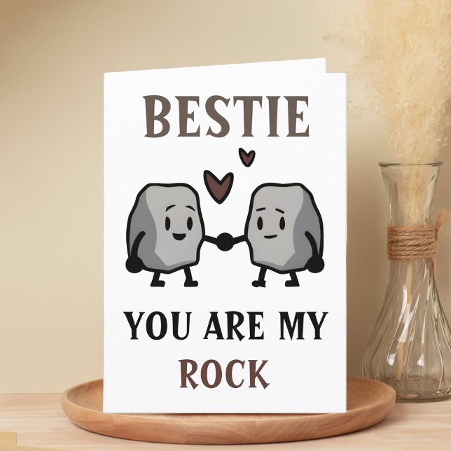 Funny Sten Pun Joke Humor Friend Grattis på födels Tack Kort (funny you are my rock birthday card for best friend)
