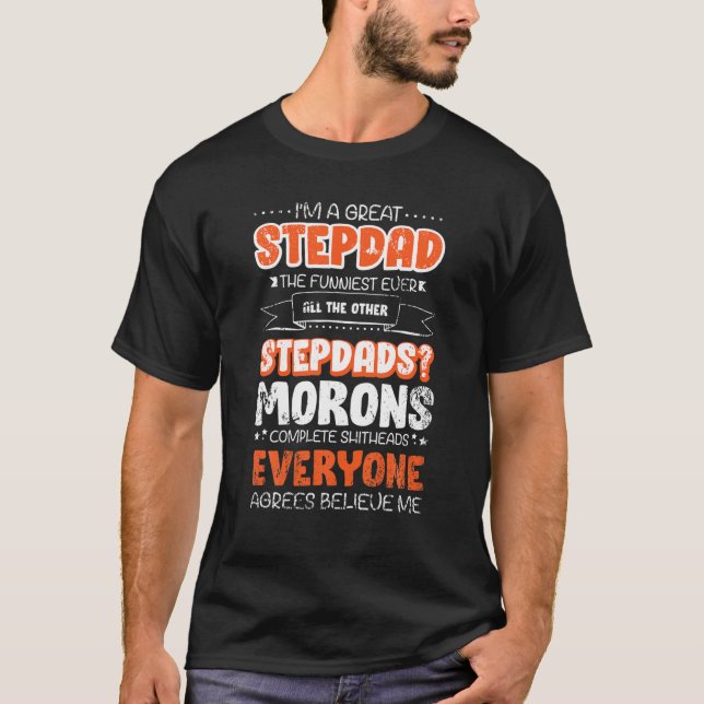Funny Stepdad Gift Idea för Bonus Step Pappa T Shirt (Framsida)