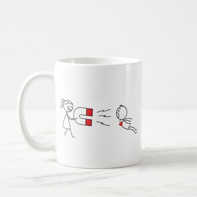 Funny Stick Figure Love Magnet Coffee Mug Kaffemugg (Vänster)