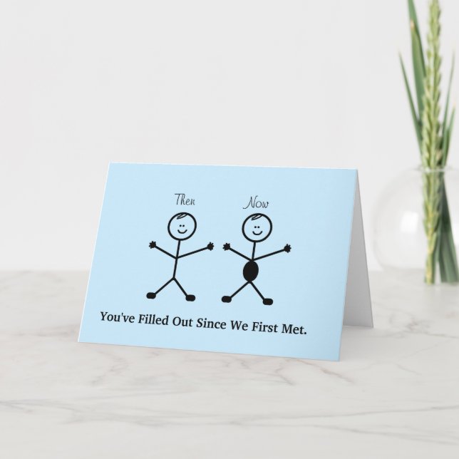 Funny Stick Man Valentines Day Card Kort (Framsida)