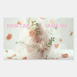 Funny Sticker – NEW CAR, SAME ME Rektangulärt Klistermärke