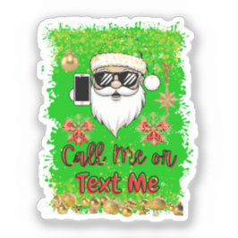 Funny Sticker Santa Call Me eller Text mig Klistermärken
