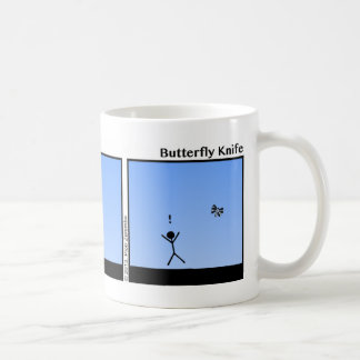 Funny Stickman Butterfly Knivar Mugg