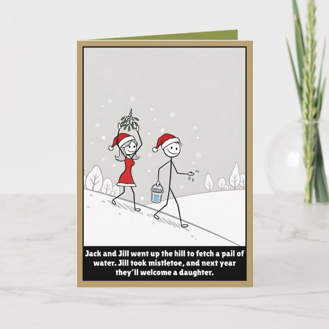 Funny stickman Christmas Kort (Framsida)