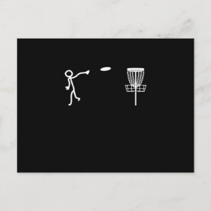 Funny Stickman Disk Golf Player Sports Älskare Vykort