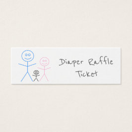 Funny Stickman Family Teckning Diaper Raffle Bilje Litet Visitkort