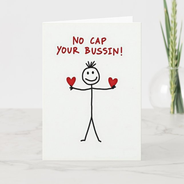 Funny Stickman No Cap Best Card Kort (Framsida)