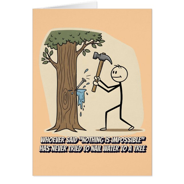 Funny stickman slogan hälsningskort (Framsidan)