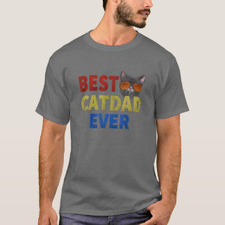 Funny Stil Cat Best Cat Pappa någonsin T Shirt