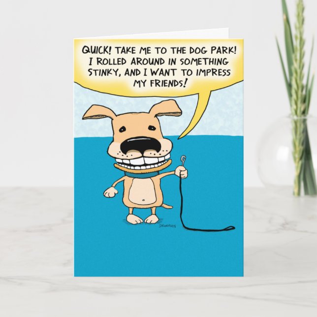 Funny Stinky Hund Birthday Card Kort (Framsida)