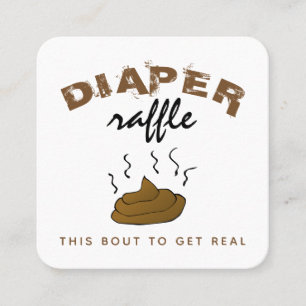 Funny Stinky Poop Diaper Raffle-inbjudningsinfogni Fyrkantigt Visitkort