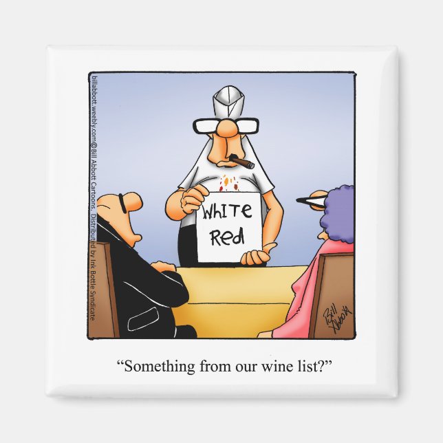 Funny Stocking Stuffer Vin Humor Magnet (Framsidan)