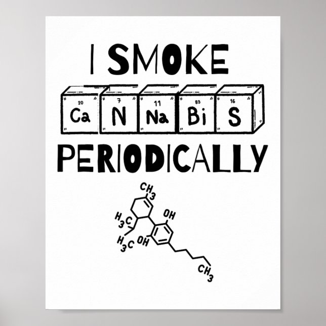 Funny Stoner Day Periodic Table Science Thc  Poster (Framsidan)