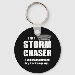Funny Storm Chaser Black Nyckelring
