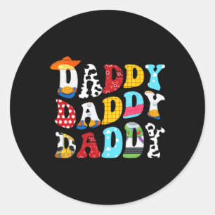 Funny Story pappa Leksak Boy Story Pappa Fars dag Runt Klistermärke