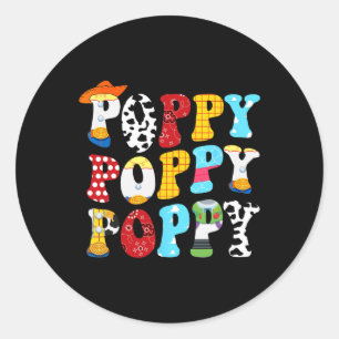 Funny Story Poppy Leksak Boy Story Pappa Fars dag Runt Klistermärke