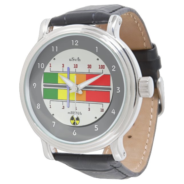 Funny strålningsgeiger Counter Effect Wristwatch Armbandsur (Vinklad)