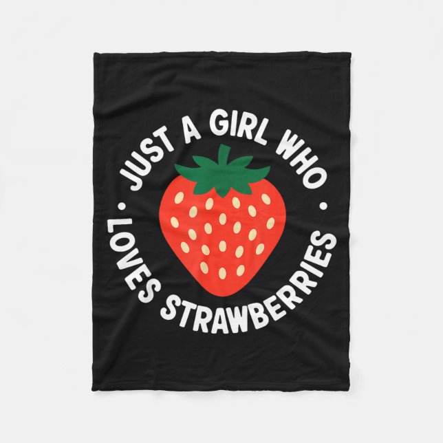 Funny Strawberry Art For Girls Women Fruit Strawbe Fleecefilt (Framsidan)