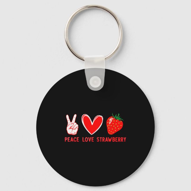 Funny Strawberry Art For Men Women Fruit Strawberr Nyckelring (Framsida)