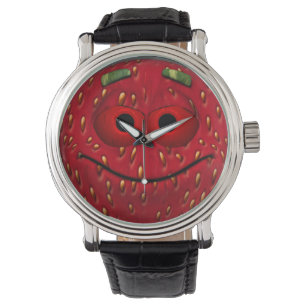 Funny Strawberry Emoticon Armbandsur